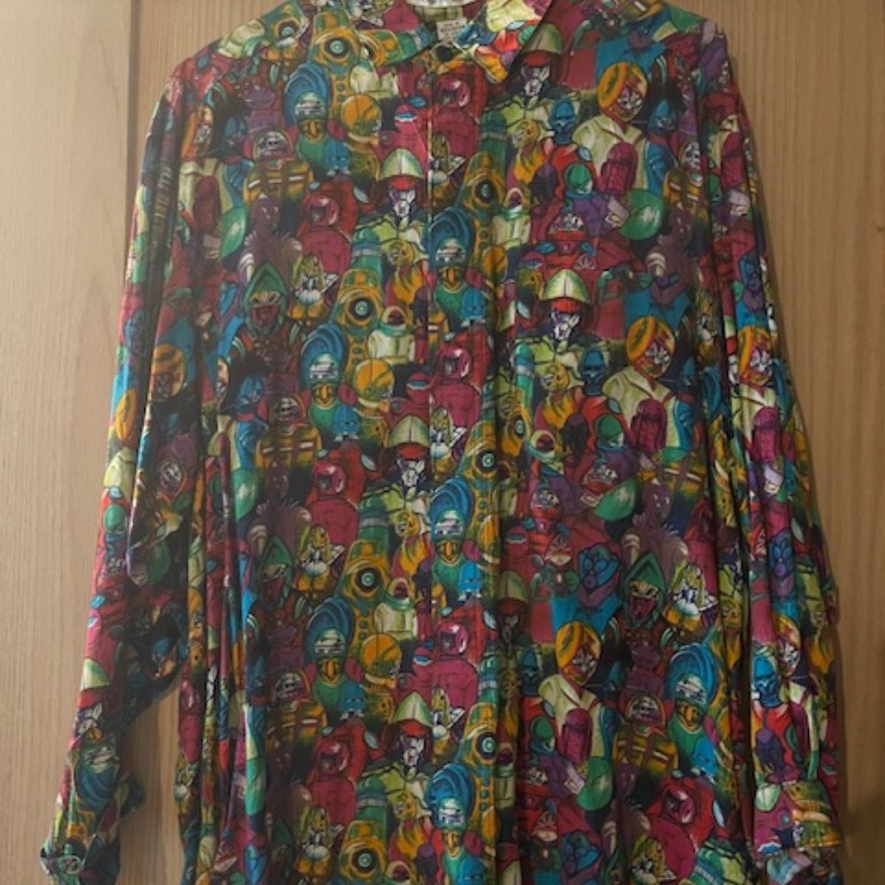 UNIQUE 80's Anne Pinkerton Size M - ALIENS UFO Tunic - Pleated Tail - RETRO